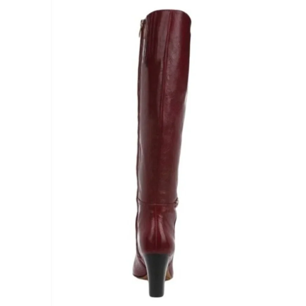 FRANCO SARTO / L-Palermo / Burgundy / Leather / Tall Boots With Block / Heel / S - Picture 4 of 10